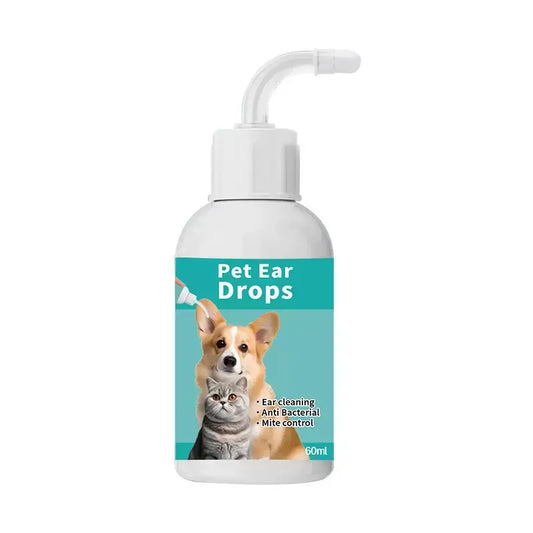 Cat and Dog Ear Cleaner Alcohol-Free Dog Ear Wash to Help Soothe Itchiness and Cleans the Ear Canal from Debris and Buildup That May Cause Infection for Dogs and Cats of All Ages[60Ml]