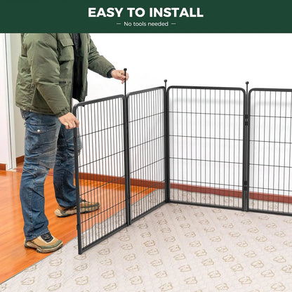 FXW Rollick Unleashed Dog Playpen for Indoor, Yard, RV Camping, 40"/45"/50" Height, 8/16 Panels for Medium and Large Dogs, Black/White│Patented,Summervibes